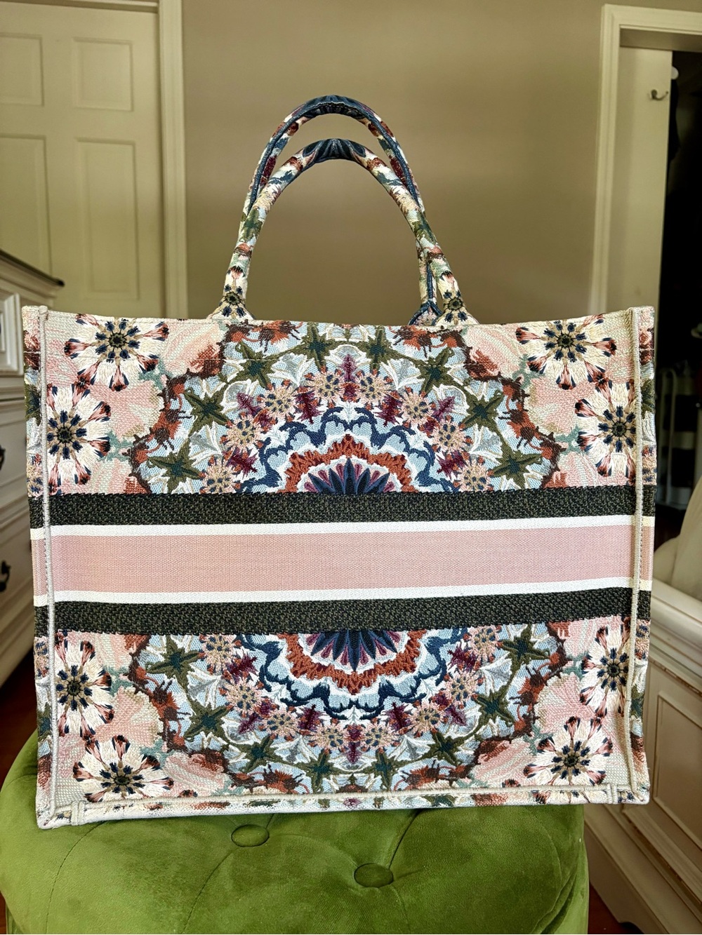Dior Pink Multicolor Embroidered Book Tote - Picture 4 of 16